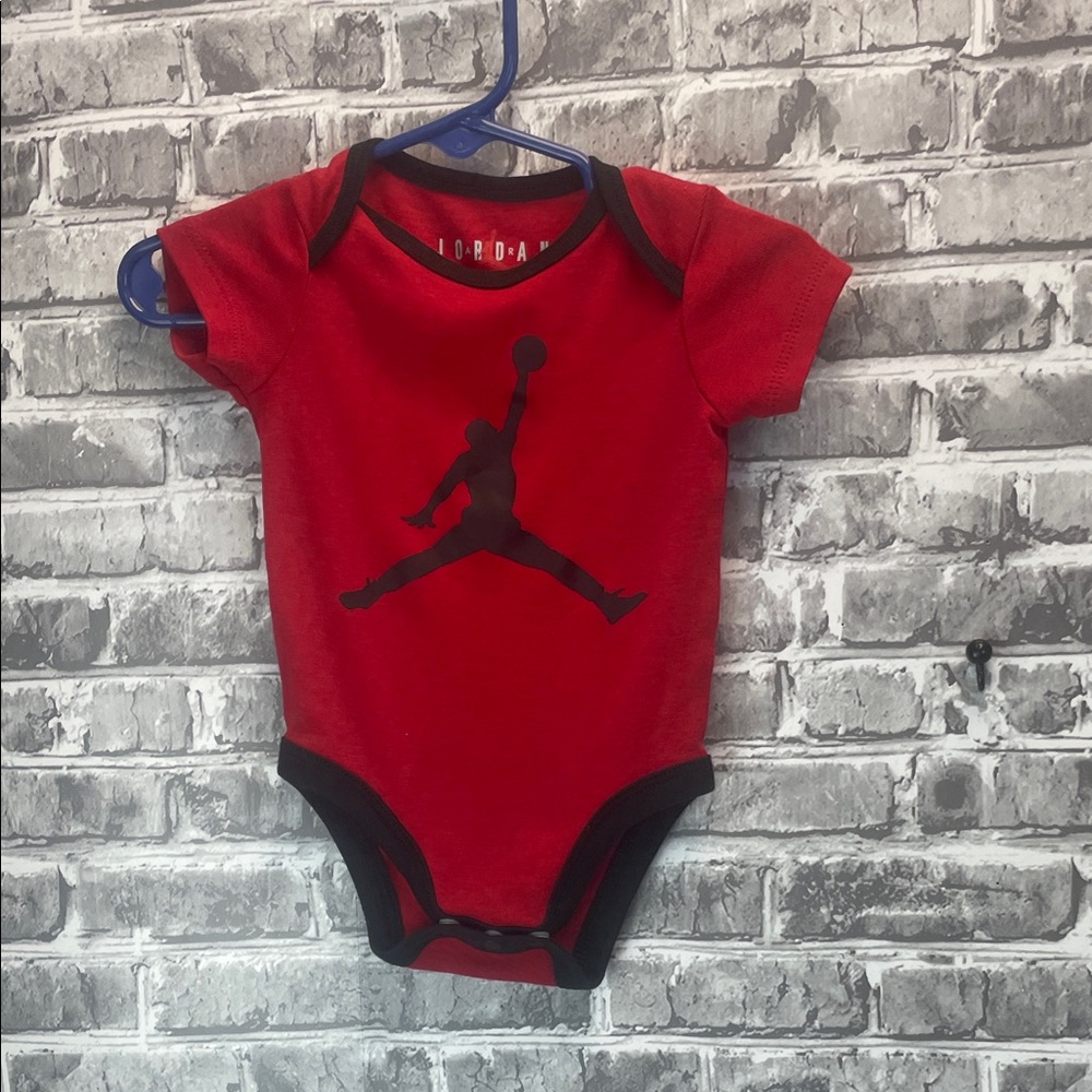 Jordan‎ Red and Black Baby onesie